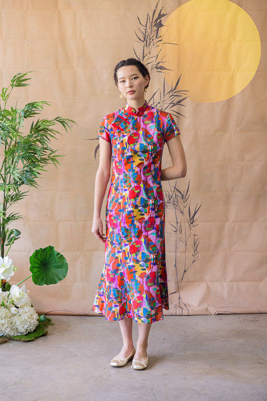 Lotus Cheongsam for ladies - Pink