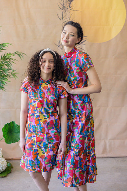 Lotus Cheongsam for ladies - Pink