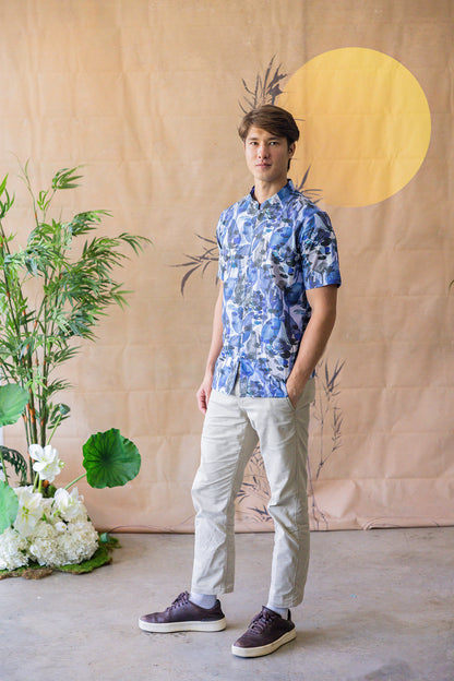 Lotus Mandarin Collar Shirt for Men