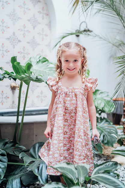 Aria Ruffled Shoulder Dress for Girls