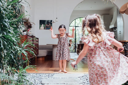Aria Ruffled Shoulder Dress for Girls