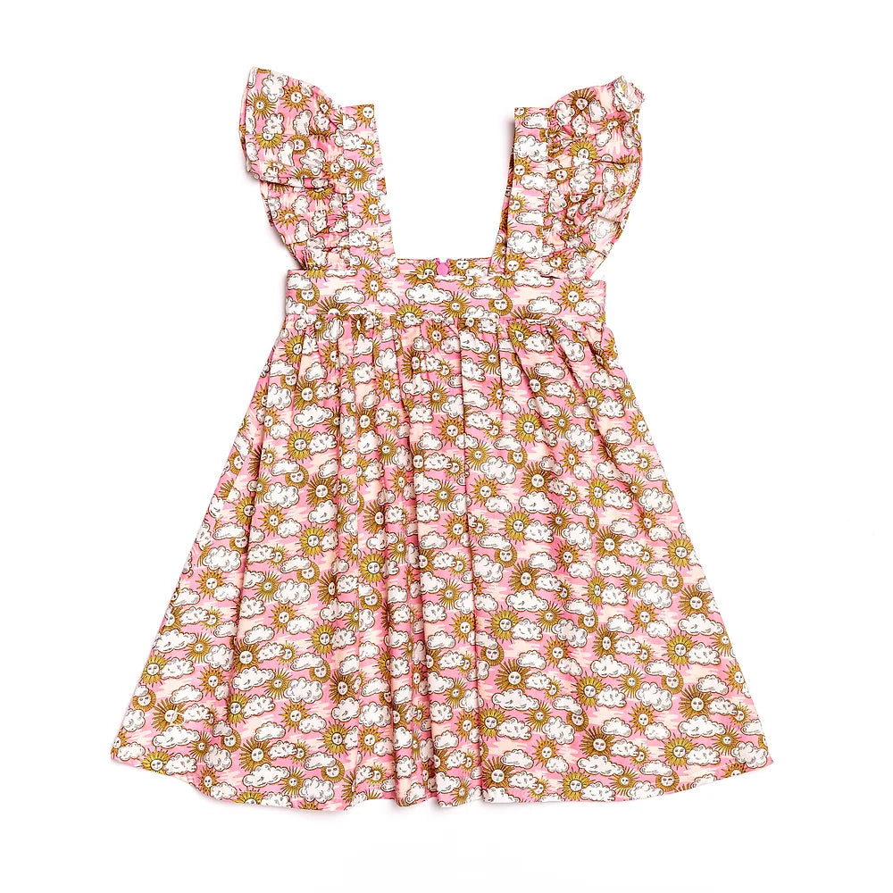 Aria Ruffled Shoulder Dress for Girls