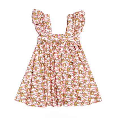 Aria Ruffled Shoulder Dress for Girls