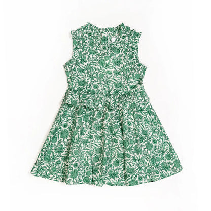 Charlotte Faux Two Piece Ruffle Dress for Girls in Sambourne print