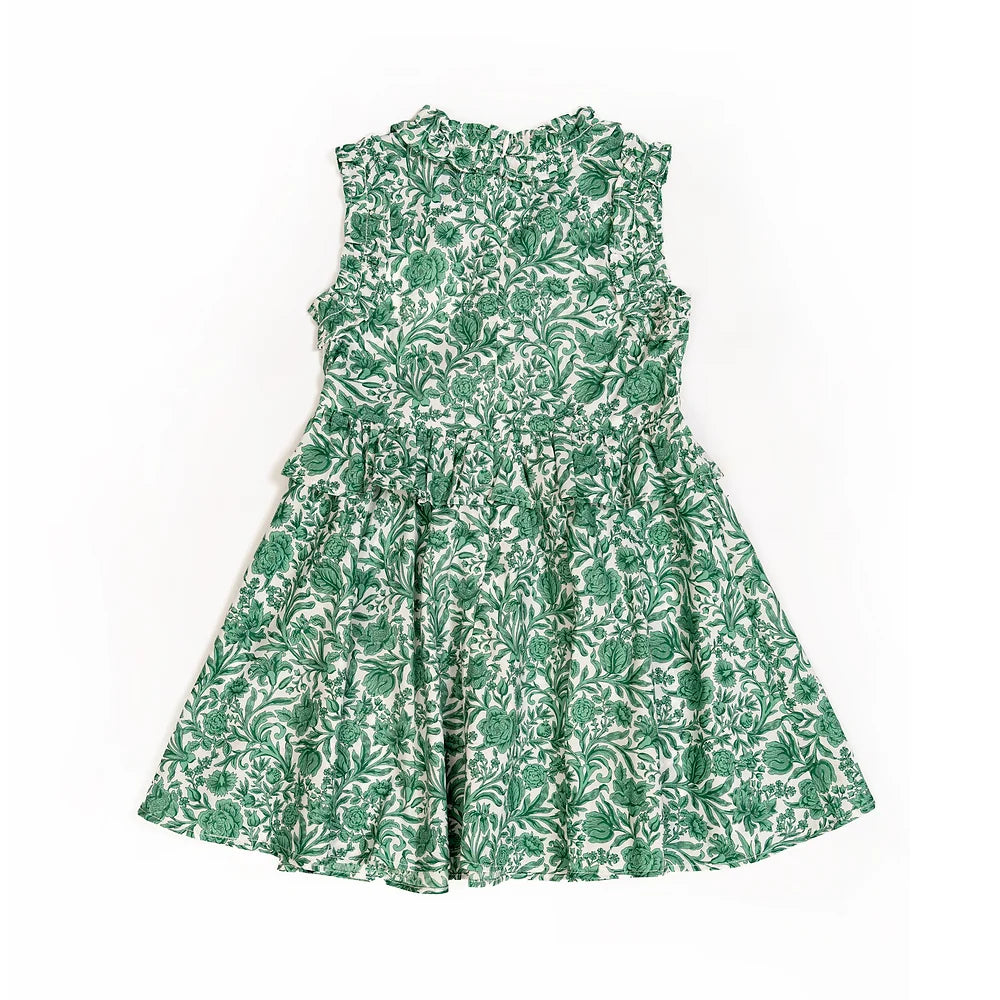 Charlotte Faux Two Piece Ruffle Dress for Girls in Sambourne print