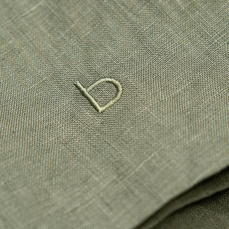 Charlotte vest and skirt set for Ladies in moss green linen