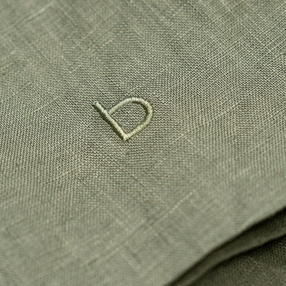 Charlotte vest and skirt set for Ladies in moss green linen