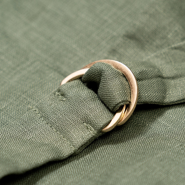 Charlotte vest and skirt set for Ladies in moss green linen