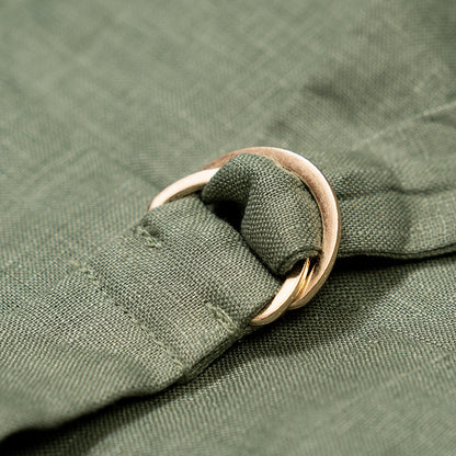 Charlotte vest and skirt set for Ladies in moss green linen