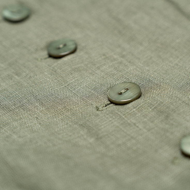 Charlotte vest and skirt set for Ladies in moss green linen