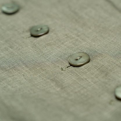 Charlotte vest and skirt set for Ladies in moss green linen