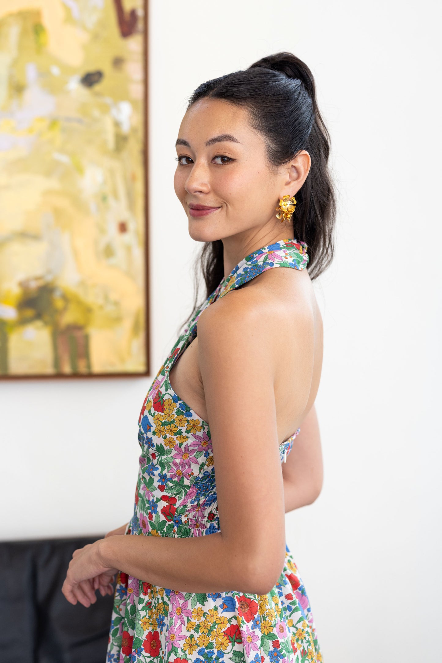 Clarabell Halter Midi Dress for Lady