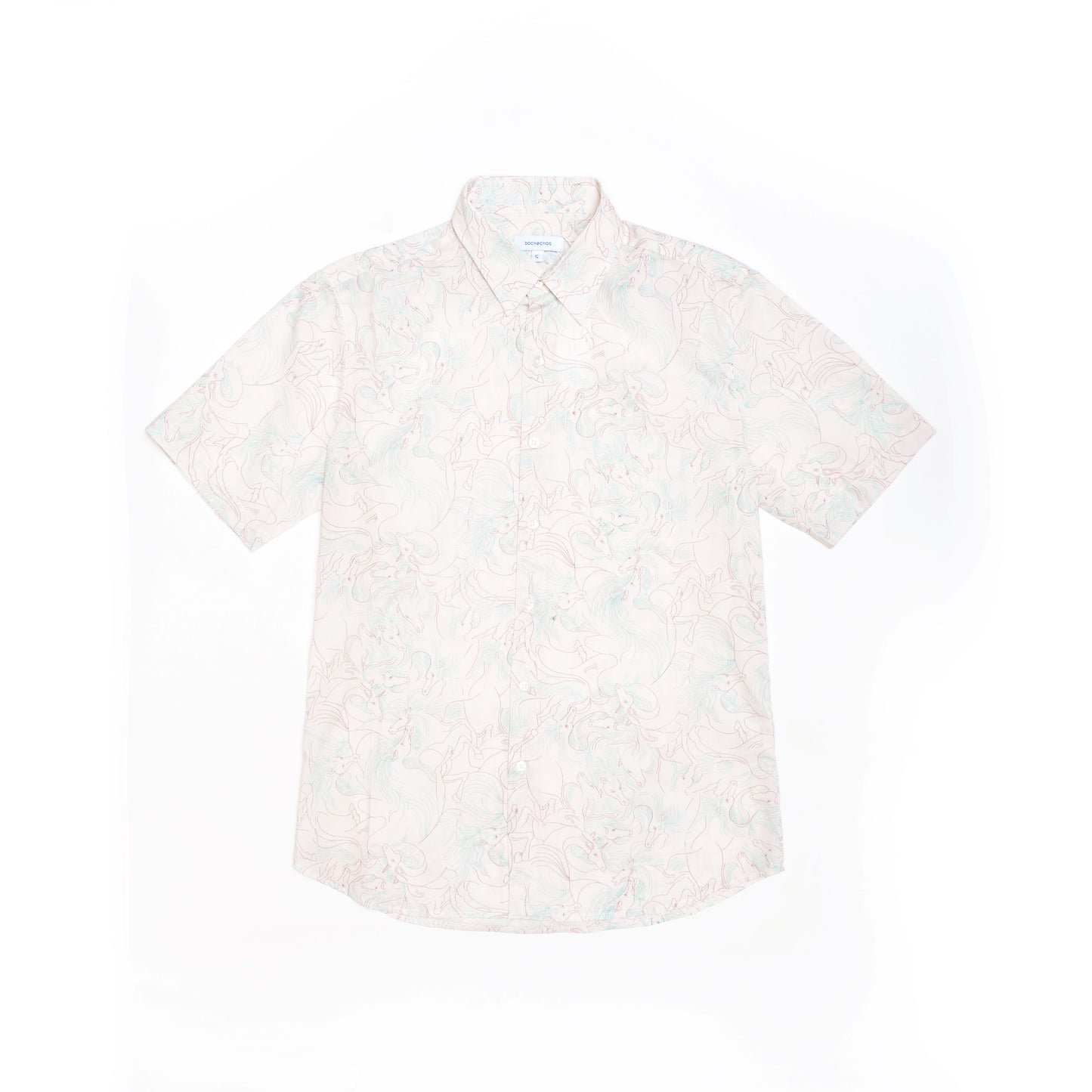 Naz Shirt for Men — White Classic & Red Mandarin Collar