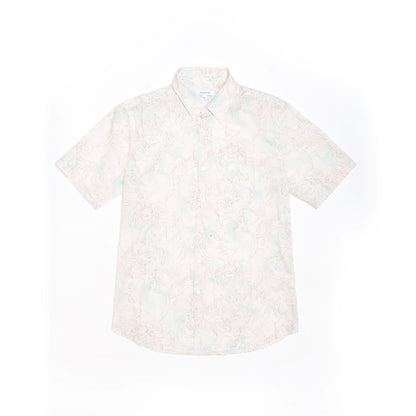 Naz Shirt for Men — White Classic & Red Mandarin Collar