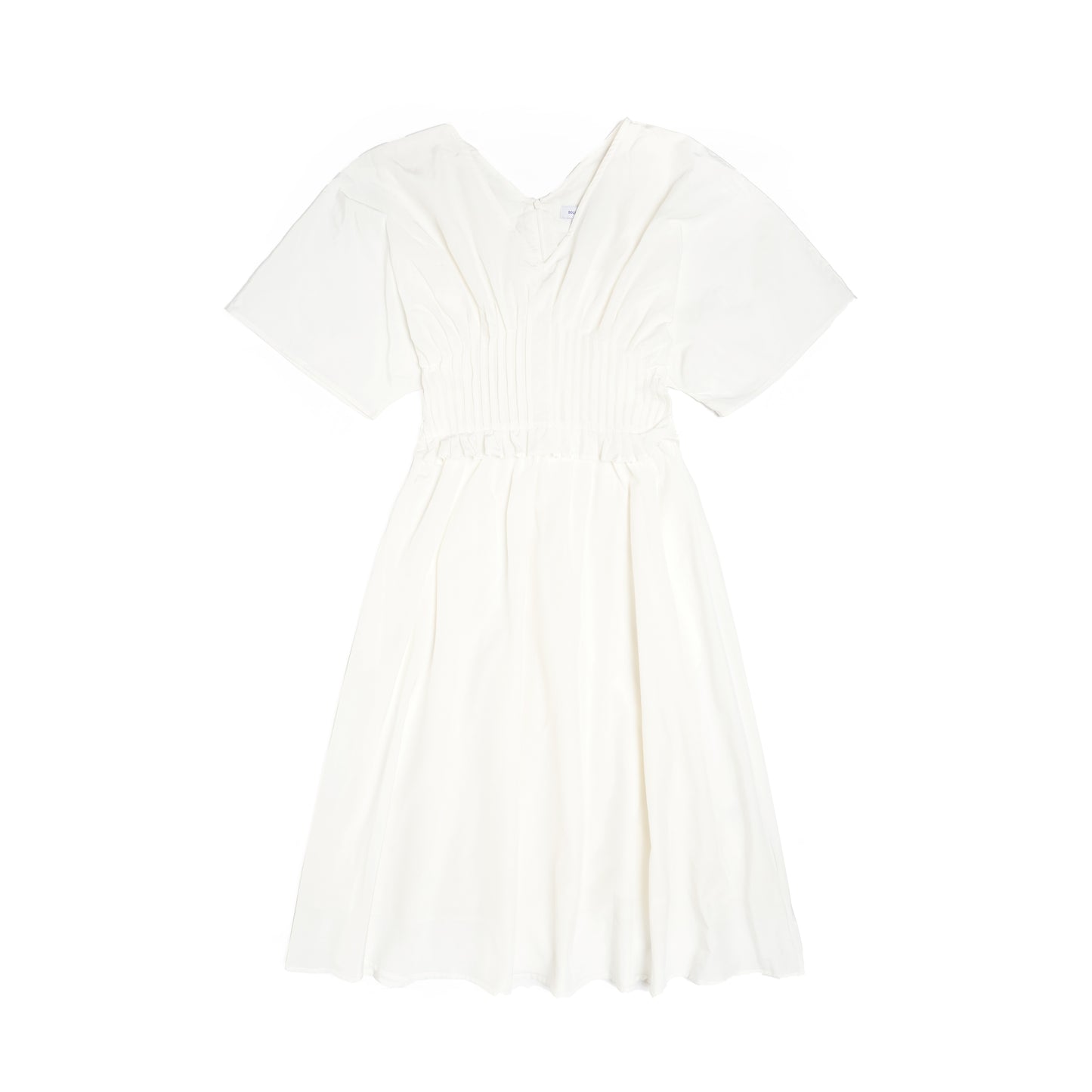 Penelope White Silk-Cotton Dress for Ladies
