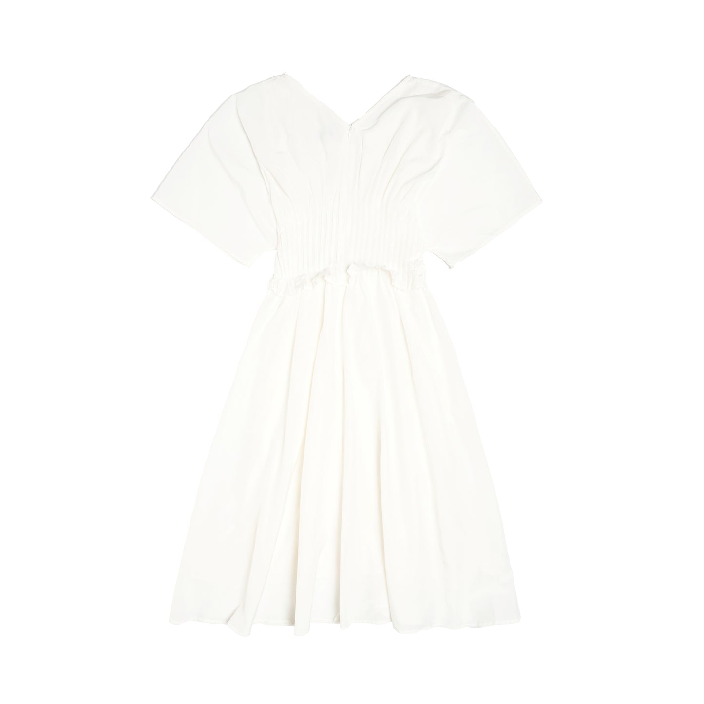 Penelope White Silk-Cotton Dress for Ladies