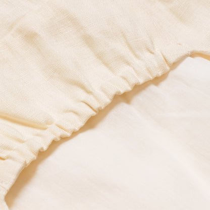 Ivory Linen Midi Dress for Lady