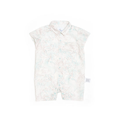 Naz Onesie for Baby Boy — White Classic Romper & Red Mandarin Detail Onesie