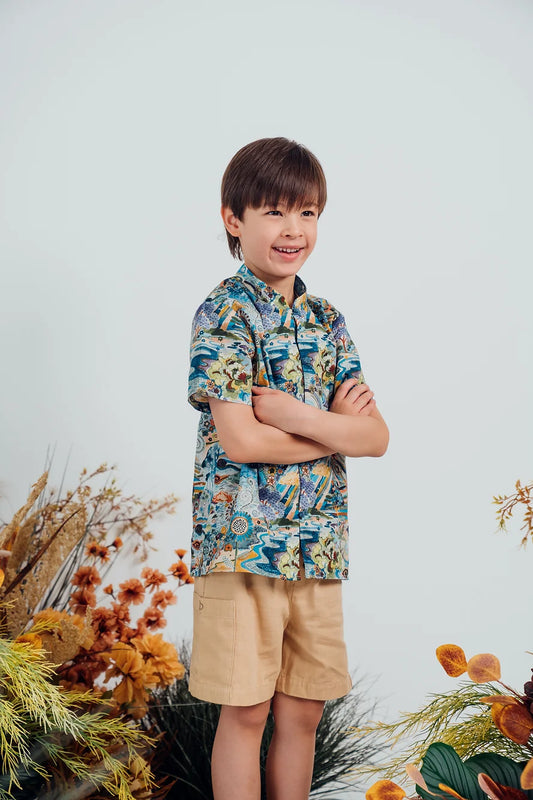 Elysia Mandarin Collar Shirt for boys