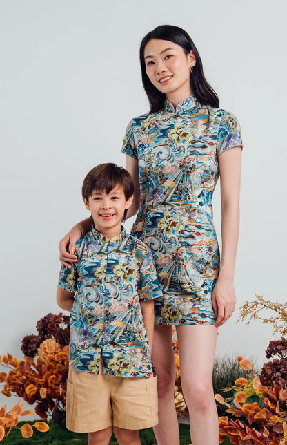 Elysia Mandarin Collar Shirt for boys