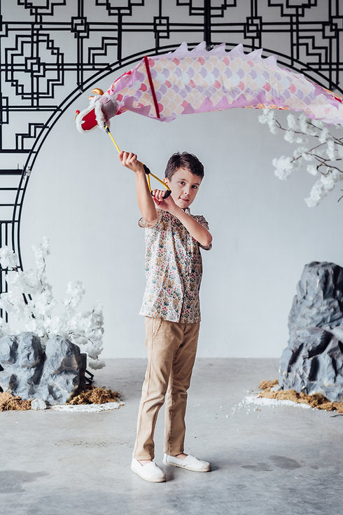 Floris Mandarin Collar Shirt for boys