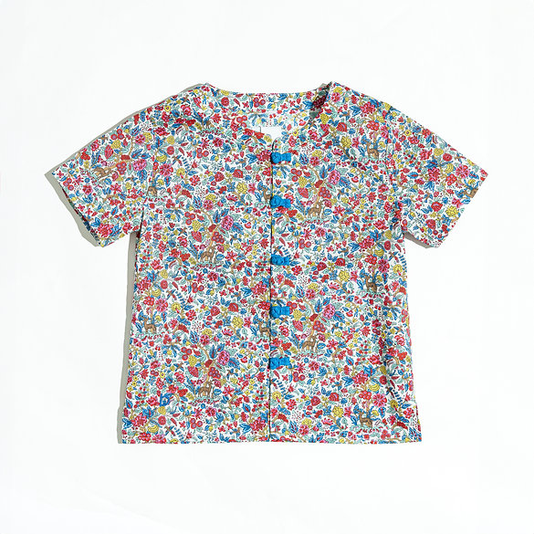 Forest Party Mandarin Collar Shirt for boys