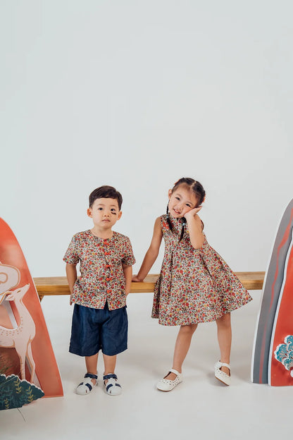 Forest Party Sleeveless Cheongsam for girls