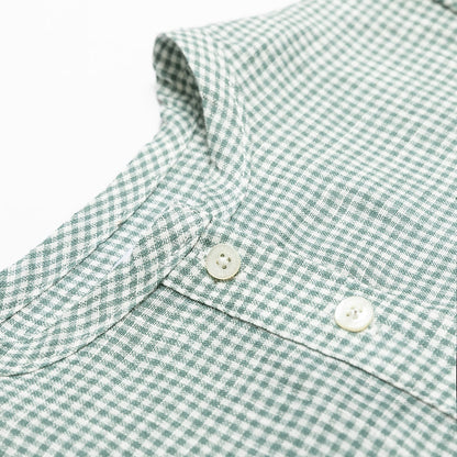 Green Gingham Linen Shirt for boy