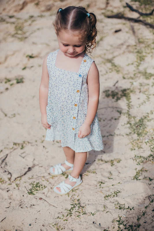 Gymnasium Asymmetric Button Dress for girl