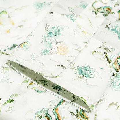 Jade Dragon Long Sleeve Shirt for Men