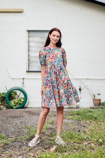 Jungle Trip Tiered Dress for Ladies