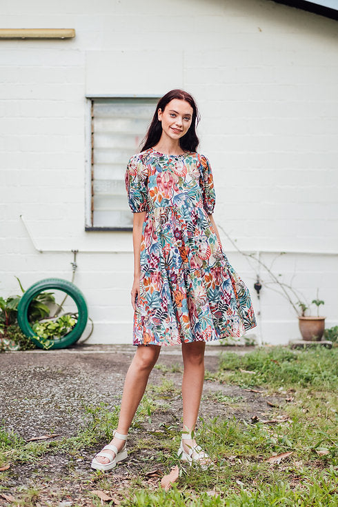 Jungle Trip Tiered Dress for Ladies