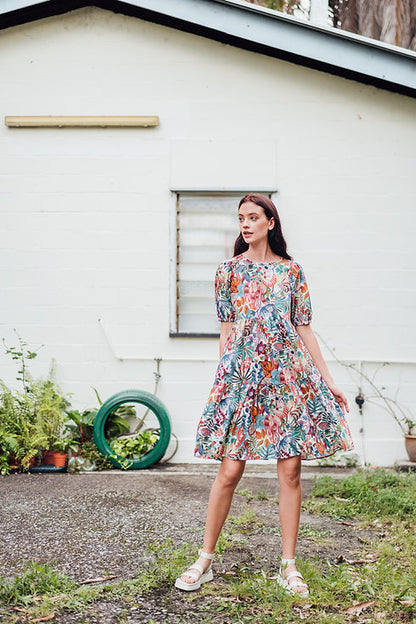 Jungle Trip Tiered Dress for Ladies
