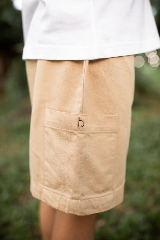 Khaki organic cotton shorts