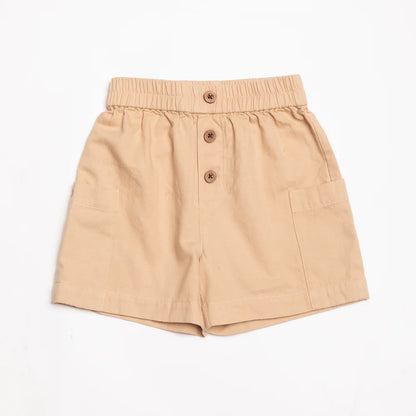 Khaki organic cotton shorts