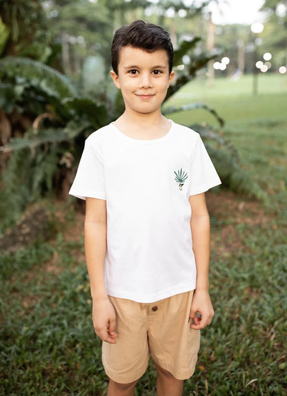 Khaki organic cotton shorts