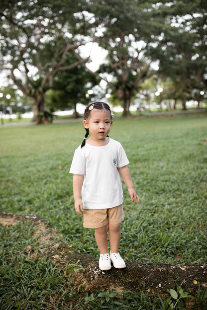 Khaki organic cotton shorts