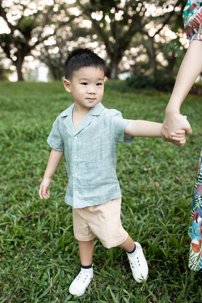 Khaki organic cotton shorts
