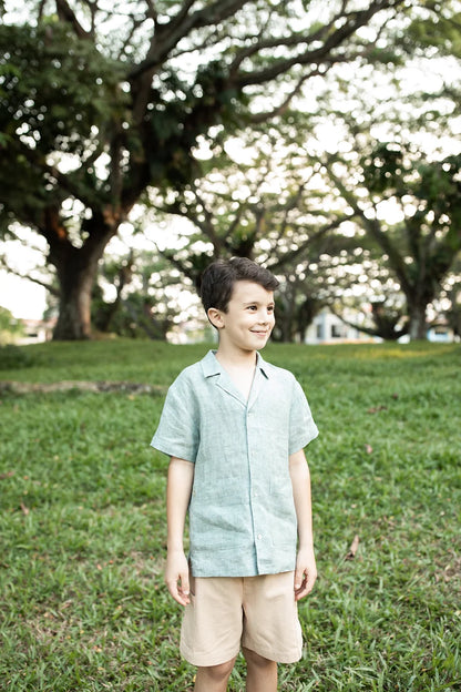 Khaki organic cotton shorts