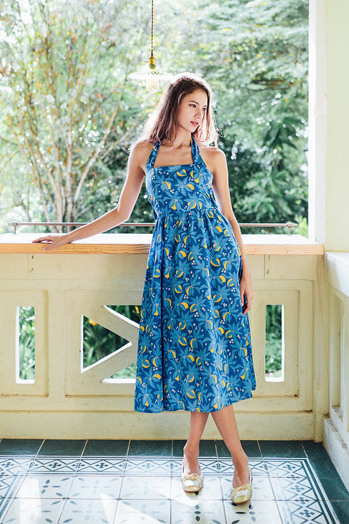 Lana Halterneck Multiway Dress for Ladies in lemon print