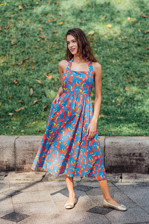 Lana Halterneck Multiway Dress for Ladies in lemon print