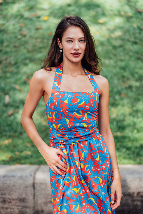 Lana Halterneck Multiway Dress for Ladies in lemon print