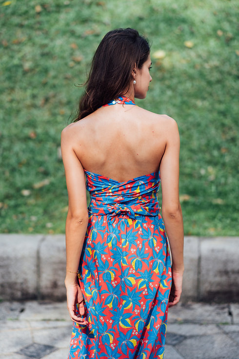 Lana Halterneck Multiway Dress for Ladies in lemon print