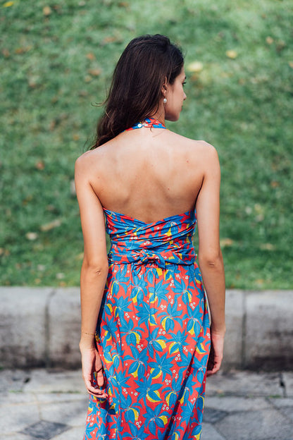 Lana Halterneck Multiway Dress for Ladies in lemon print