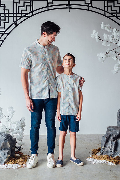 Lucky Rabbit Mandarin Collar Shirt for Men