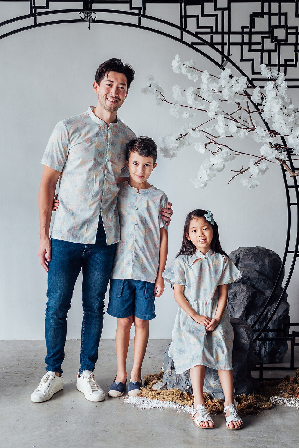 Lucky Rabbit Mandarin Collar Shirt for Men