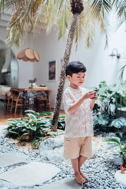 Lucky Rabbit Mandarin Collar Shirt for boys