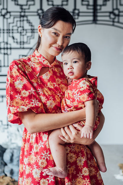 Lucky Rabbit Puff Sleeve Cheongsam for Ladies