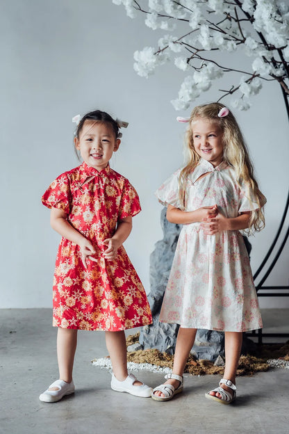 Lucky Rabbit Puff Sleeve Cheongsam for girls