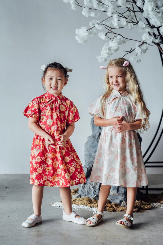 Lucky Rabbit Puff Sleeve Cheongsam for girls